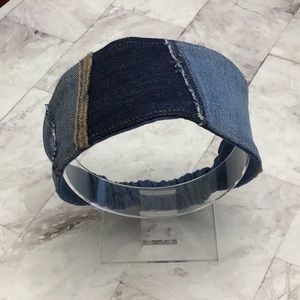 Denim reversible headband, patchwork jeans headband